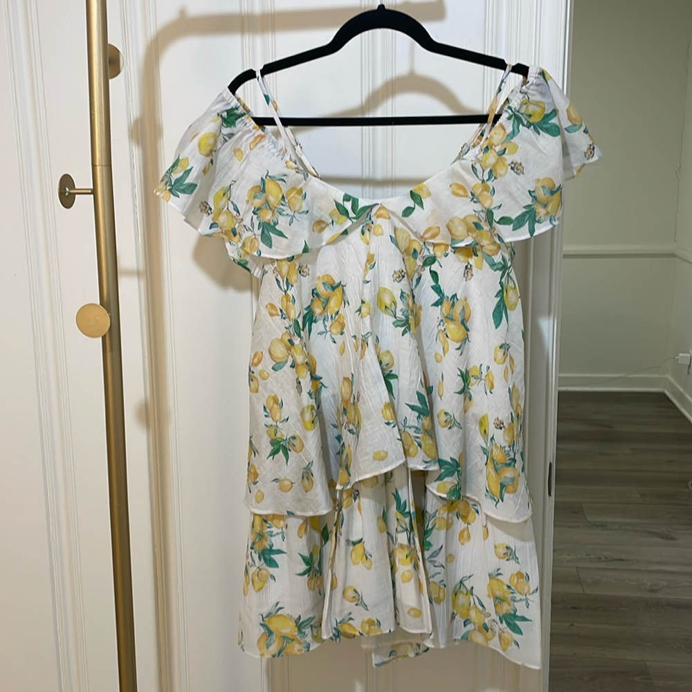 H&M Size 2 Ruffle Lemon Dress